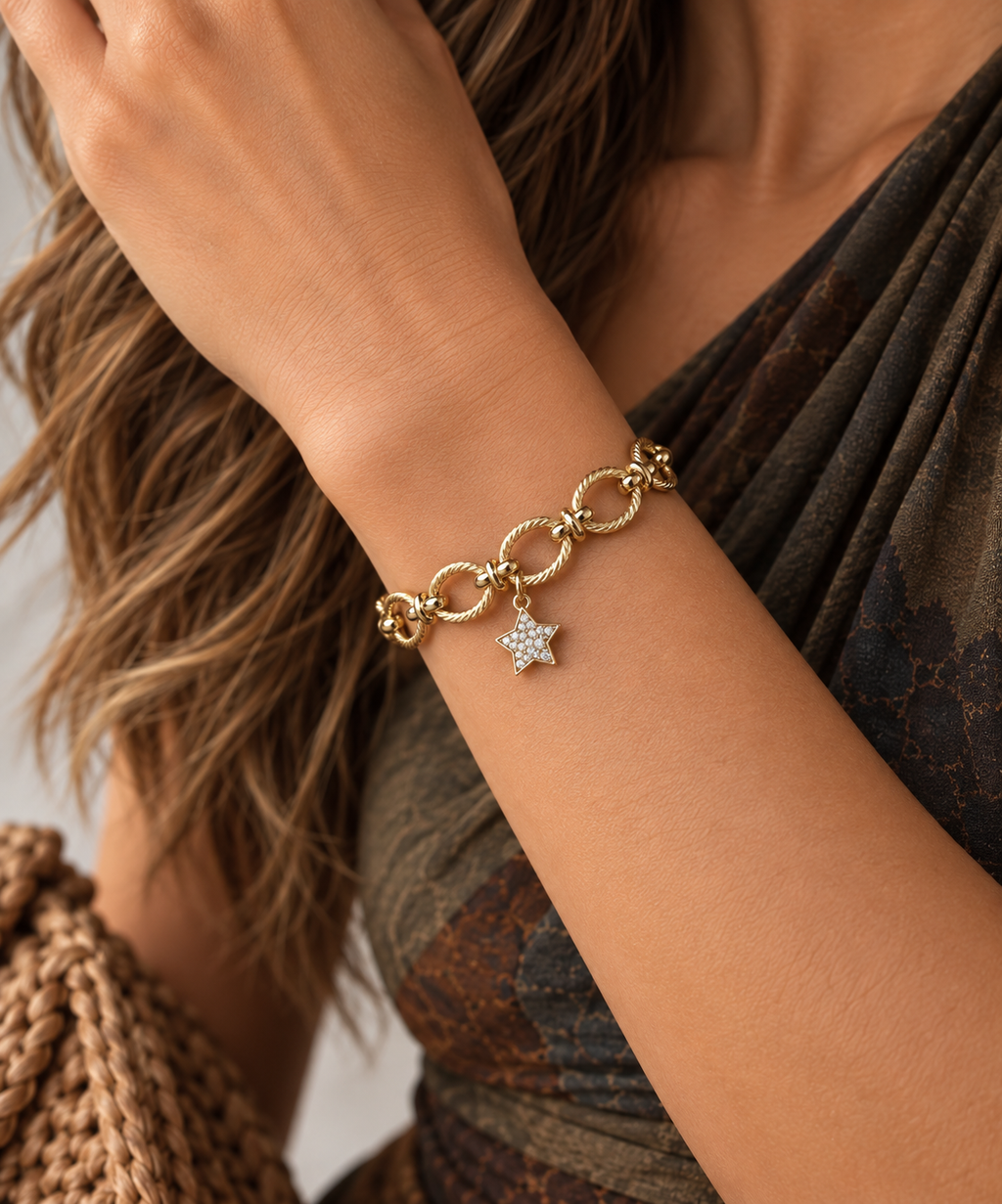 18k Gold filled bracelet w/ star charm