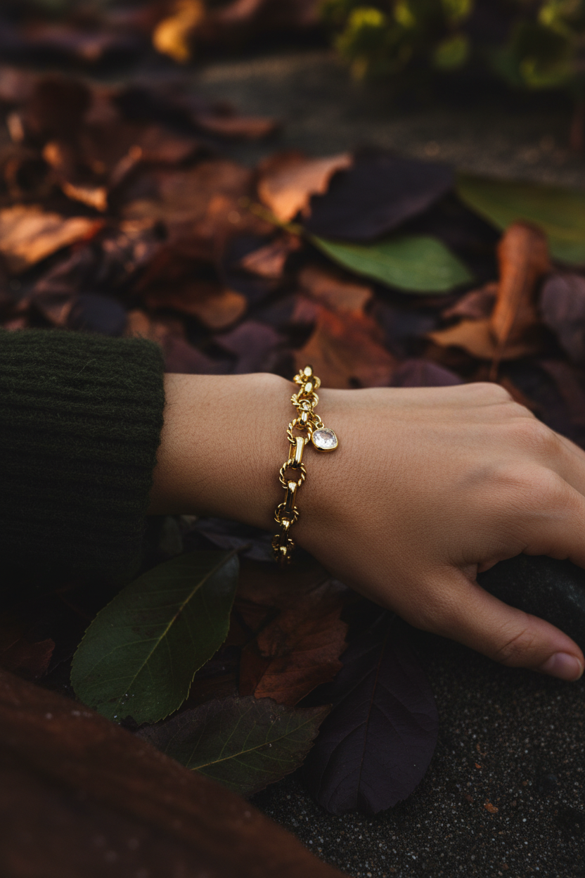Erin 18K Gold Filled Oval Bracelet